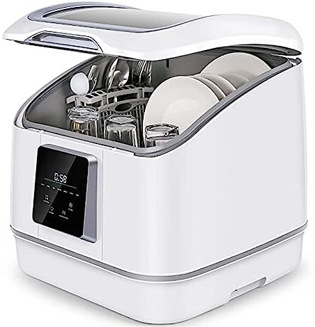Lavavajillas automático Lavavajillas De Encimera, Lavavajillas Portátil Compacto Con 7 Programas De Lavado, Inyección Automática De Agua For 4 Juegos De Vajilla Diseño compacto y que ahorra espacio
