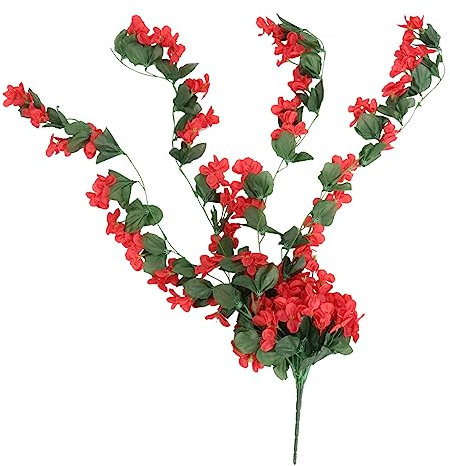 Alipis Künstliche Veilchen Hängende Deko Blumen Rote Seidenblumen Simulations Rebe Romantische Hochzeit Tischdekoration Wohnraumgestaltung