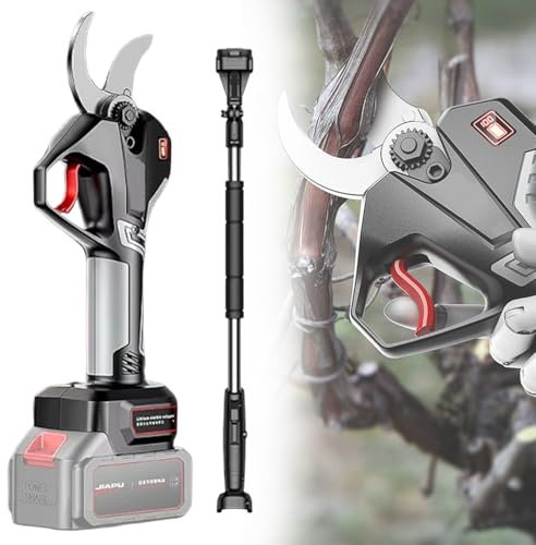 Forbici Elettriche Da Potatura, Tagliarami, Con Asta Telescopica Da 220 Cm, Dispositivo Di Sicurezza Integrato, Apertura Massima 7,2 Cm, Adatte per Potare Viti, Rami, Arbusti, Ecc.,4battery