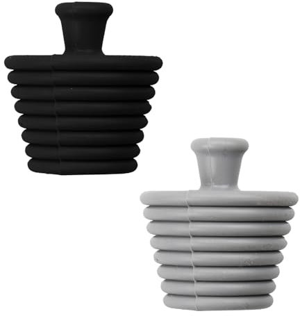Tabanzhe Universal Tub Stoppers-2PCS Silicone Bath Plugs Bathroom Sink Drain Stopper Spiral Sealing Drain Plugs for Bathtub Kitchen Bathroom Sink Drains(Black and Gray)