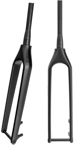 BSFHQS Fourche Rigide De Vélo De Montagne 27.5 29 Fourche VTT en Fiber De Carbone Frein À Disque Fourche Avant De Vélo À Conique De 1-1/2 Axe Traversant 15x110mm Boost(Black,29in)