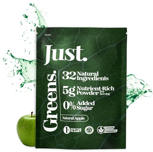 JUST Greens Powder 150g - Daily Supergreens Blend with 30+ Plant-Based Superfoods for Gut Health, Energy & Immune Support, 30 Servings