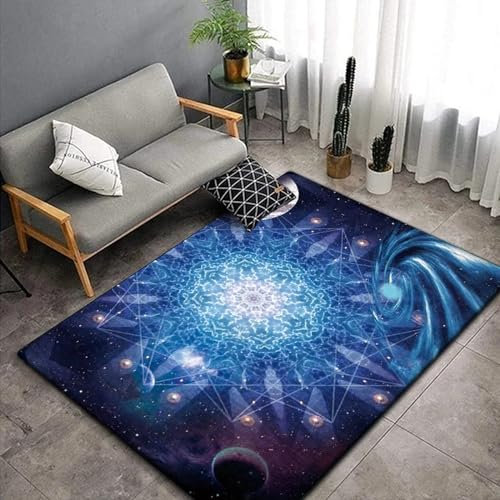 Kinderteppich Weltraum-Universum-Landschaft - Kurzflor Teppich Kinderzimmer Spielteppich Antiallergen Und Extra Weich - Babyzimmer Teppiche Für Junge Und Mädchen Babyteppich 180 X 280 Cm -667949095063