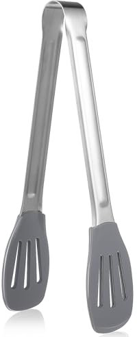 CONGARTENO Pinzas Para Alimentos Multiusos Acero Inoxidable Silicona Para Carne y Pasta