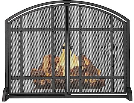 AERTSDFGT Écran de Cheminée en Métal Écran de cheminée Salon rétro Grand écran de cheminée Pare-étincelles en métal Pare-feu décoratif Grille Pare-étincelles