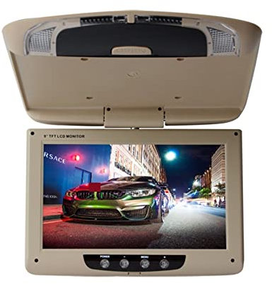 Monitor de techo de coche de 9 pulgadas, pantalla LCD Digital TFT, pantalla abatible hacia abajo, pantalla de montaje en techo de vídeo Multimedia superior ,Potente Rendimiento De ReproduccióN(9 inch