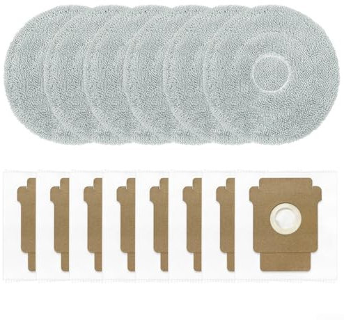 SMZhomeone Ensemble de pièces de rechange pour aspirateur Roomba Plus 405 505 avec 6 chiffons et 8 sacs de collecte de poussière