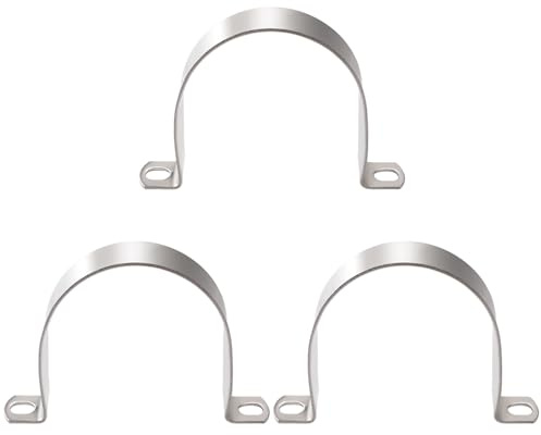 YYIGVMO 3 Pièces Ø 80mm Colliers de Serrage en U, Clips Câble 2 Trous Fixation en Acier Inoxydable, Support de Selle en U à Deux Trous, pour Tuyaux et Câbles