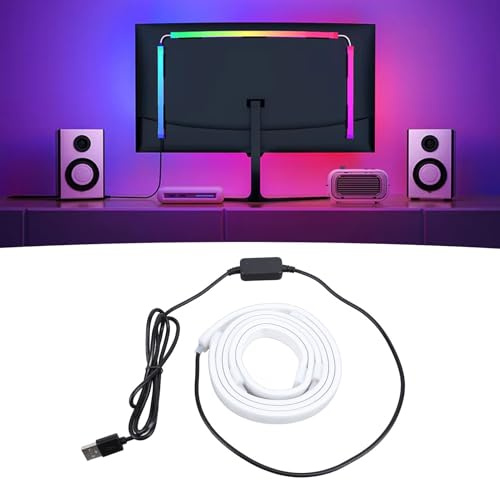 Asixxsix Striscia LED per computer, retroilluminazione RGB con 16 milioni di colori sincronizzata con lo schermo e modalità musica per display desktop da 27 pollici