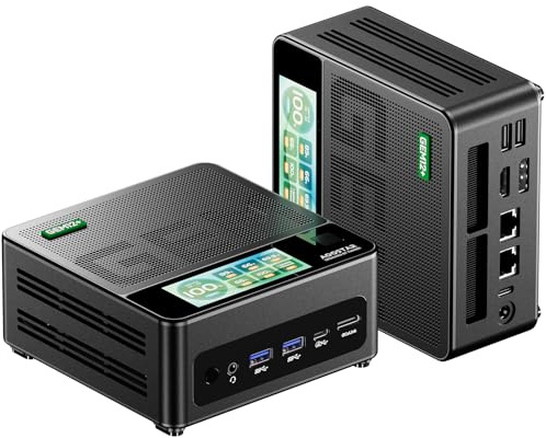 AOOSTAR GEM12+ PRO Mini PC, Ryzen 7 PRO 8845HS(bis zu 5,1 GHz) Mini Gaming PC 32GB DDR5 RAM 1TB SSD M.2 2280 PCIE4.0, Mini Desktop Computer OCULINK/2xUSB4/HD2.1/DP1.4/2x2,5G RJ45/WiFi6/BT5.2