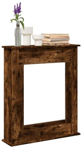 Manteau de Cheminée, Console Cadre de Cheminée Décorative chêne fumé 75x20x87,5 cm Bois d'ingénierie