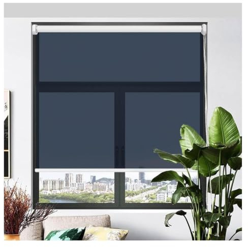 Cortina Transparente Unidireccional Persiana Enrollable De PVC Privacidad Diurna Tinte Ventana Persianas Reflectantes Desplegables Con Bloqueo Solar Película Aislamiento Térmico(W147xH230cm)