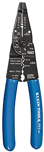 Long Nose Wire Cutter, Wire Crimper, Stripper and Bolt Cutter Multi Tool,Blue/Black, 8-Inch Long Klein Tools 1010