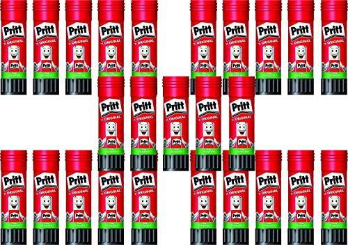 Pritt Klebestift, transparent, auswaschbar, ablösbar, ohne Lösungsmittel (25 Stück, 22g)