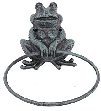 TentHome Antik Handtuchhalter Handtuchring Metall Wandhalterung Tier Deko Küche Bad Zubehör Badezimmer Accessoires (Frosch)