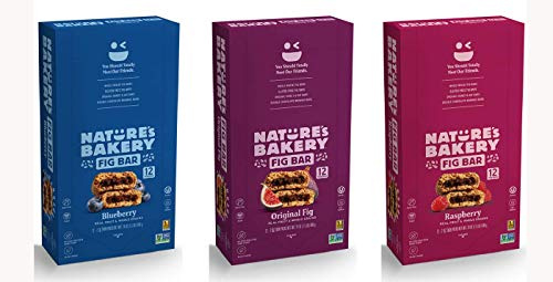 Variety Bundle: Nature's Bakery Whole Wheat Fig Bars in Blueberry, Original Fig, and Raspberry