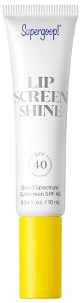 Supergoop! Lipscreen Shine SPF 40, 0.34 fl oz - Water-Resistant Clear Lip Gloss - Broad Spectrum SPF Lip Balm with Grape Seed Extract, Sunflower Seed Oil & Kelp Extract - Non-Sticky Formula