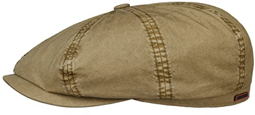 Stetson Hatteras Outdoor Classic Flatcap Schirmmütze Ballonmütze Baumwollcap Herren - mit Schirm, Futter Sommer Frühling-Sommer - S (54-55 cm) Khaki
