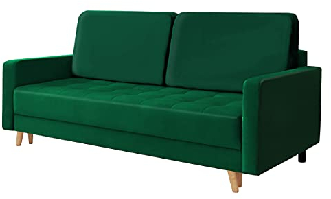 Schlafsofa Zinzit, Sofabett mit Bettkasten, Polstersofa für Wohnzimmer, Couch mit Bettfunktion, Bettsofa, Sofa mit Schlaffunktion, Dauerschläfer-Sofa, Couchgarnitur (Kronos 19)
