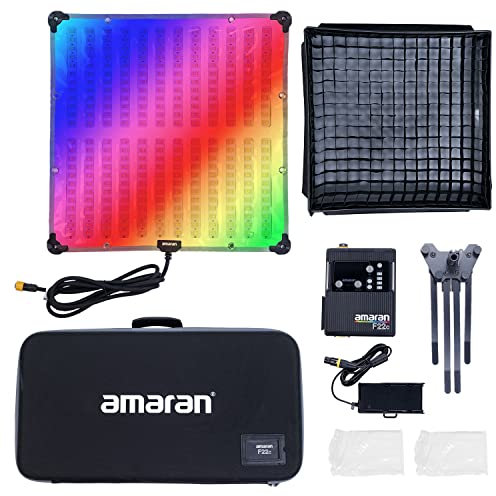 Aputure Amaran F22C 2'x2' RGBWW LED Flexible Fabric Light 200W, 2500K~7500K, 15 Lighting FX with Honeycomb Grid, Support App Control