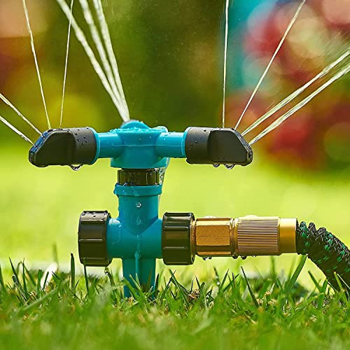 Irrigatori da giardino per giardino girevoli a 360 gradi,Irrigatori da prato per tubi flessibili,Aree Fino a 3000 piedi quadrati Irrigatore d'acqua per piante da prato Irrigatori per tubi da giardino