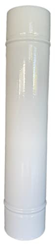 Tubo per Stufa a Legna in Lamiera porcellanata per Canna Fumaria (Tubo da 25H cm - 12 Ø cm, Bianco)