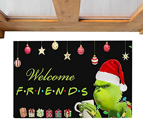 pologmase Fußmatte, Weihnachtsfußmatte im Freien, Der Grinch, der Weihnachten gestohlen hat, Wohnkultur, rutschfest, waschbar, rutschfest, waschbar for drinnen und draußen, Urlaubsdekoration zu Hause