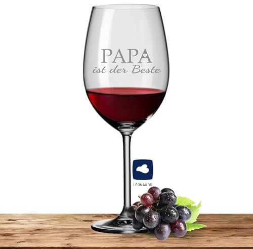 Leonardo Bordeauxglas Rotweinglas Daily 640ml graviert (Papa ist der Beste)
