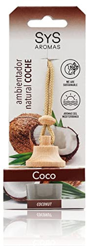 Profumatore per auto, aroma cocco, 7 ml, oltre 60 giorni di durata, rimuove e assorbe i cattivi odori diffusore, fragranza al cocco, accessorio per auto interna, ambientatore con gancio.