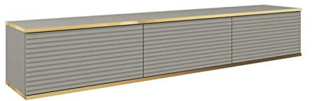 Meuble TV élégant - Design Moderne avec Fonction Push-to-Open. D : L : 175 cm, H : 30 cm, P : 32 cm