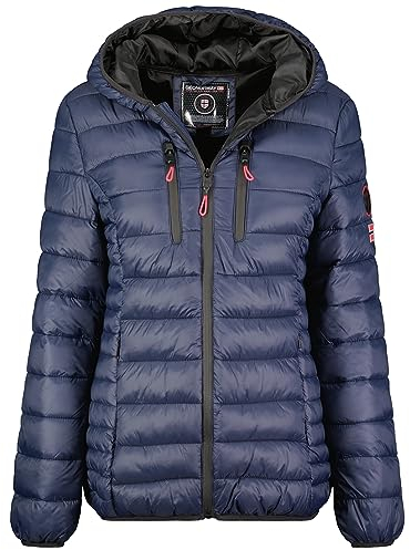 Geographical Norway Alaric Lady - Winterjacke Damen Warme Steppung Mann Herbst Winter - Warme Manteljacke leicht Kapuze - Daunenjacke Windstopper Langarm Polsterung - Frauen (Marineblau XXL)