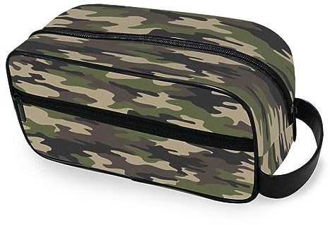 Neceser portátil de camuflaje abstracto de camuflaje bolsa de lavado de viaje multifunción bolsa de cosméticos bolsa de maquillaje bolsa de almacenamiento para mujeres, hombres, niños y niñas,
