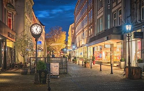 Holzpuzzle Erwachsene 1000 Teile Deutschland Kiel Abend Straßenlaternen 75 * 50Cm