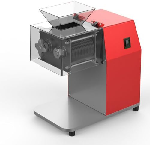 FURLOU Affettatrice di Carne Commerciale Multifunzionale ad Alta Potenza in Acciaio Inossidabile Elettrica Automatica Piccola da Tavolo Affettare Carne Macinata Sminuzzata, con Lama da 3,5 mm