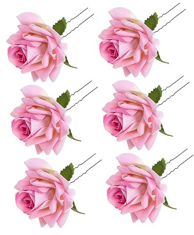 DOITOOL 6pezzi Accessori Per Con Artificiali Eleganti Pinze u Per Sposa e Occasioni Speciali Per Matrimonio e Cerimonie Colore Rosa Delicato