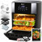 Balter Heißluftfritteuse HL-1200-BL, 12 Liter, Friteuse, LED Touchscreen, 10 Programme, Dörrautomat, 1800W Heissluftfritteuse airfryer, 100 Rezepte auf Deutsch, Minibackofen