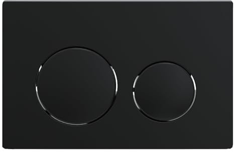 SPARES2GO Kit de chasse d'eau de luxe pour chasse d'eau encastrée et cadre mural (noir mat, 245 mm x 165 mm)