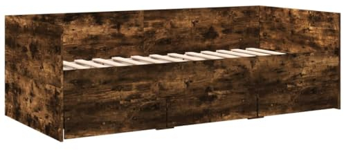 vidaXL Tagesbett, Gästebett mit 3 Schubladen mit Rollen, Schlafsofa für Schlafzimmer, Bettsofa Sofabett Daybed Bett, Räuchereiche 100x200cm Holzwerkstoff