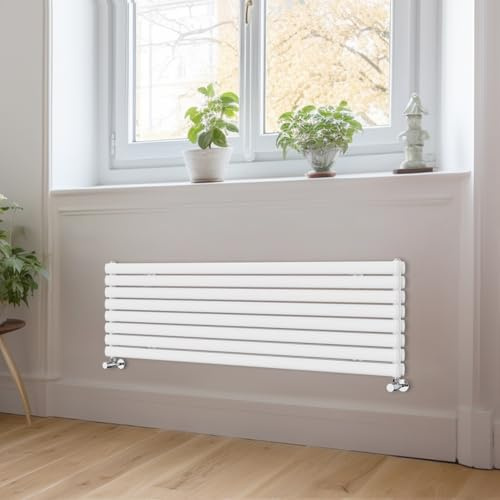 Blümme Horizontal Oval Radiator Modern White Double Column 1600x472mm | Central Heating Column Radiator, Modern, Steel, For Hallway, Living Room, Bathroom