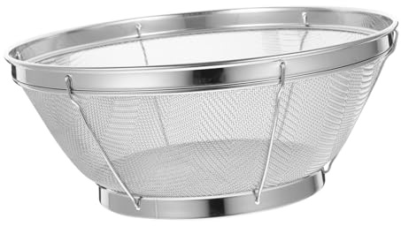 FUNOMOCYA Large Fine Mesh Strainer Rice Washing Sieve Stainless Steel Vegetable Fruit Drain Basket