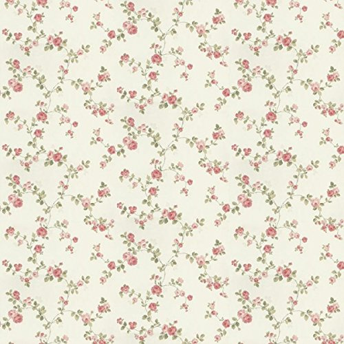 5 Stück Puppenhaus Miniatur Kleine Trailing Pink Rose Tapete