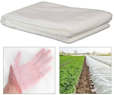 Velvet anticongelante para jardín, vellón hortícola, vellón Vegetal Blanco anticongelante, Funda de Tela no Tejida para Invierno, protección contra heladas, plagas, pájaros (1.5x1m)