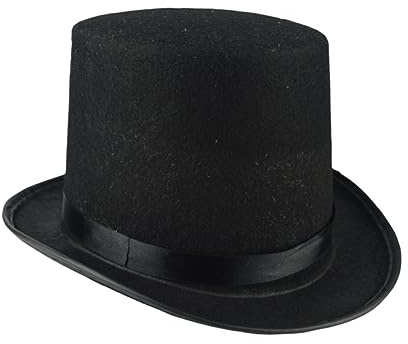 LIFKOME Chapeau Haut De Forme Magicien Accessoire De Fête Pour Adulte Pour Homme Chapeau De Déguisement En Feutre Noir