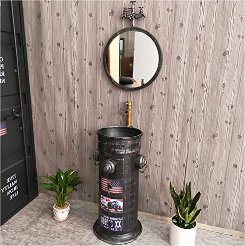 Lavabo sur pied pour salle de bain sur pied Art Hotel Home Meuble-lavabo sur pied Meuble-lavabo pour salle de bain Meuble-lavabo sur pied Meuble-lavabo brillant pour sall(Silver-With mirror)