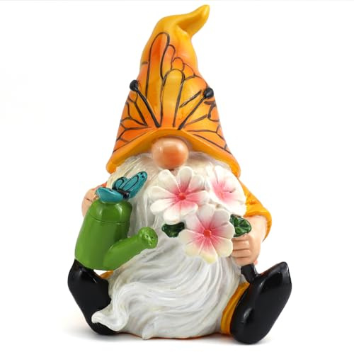 Irayin Cadeau Maman, Papillon GNOME Decoration, Statue Jardin Exterieur, Cadeau Anniversaire Femme, Nain de Jardin Rigolo, GNOME Décoration pour Extérieur, Balcon, Cour, Terrasse