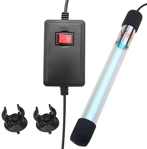 Esterilizador UV para acuario, 13 W, lámpara UV para acuario, con temporizador contra algas y bacterias, luz UV para estanque, piscina, filtro, caseta, impermeable, para casa y cocina