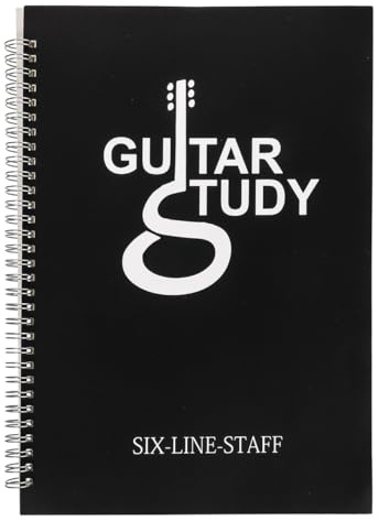 Gitarren Notenbuch A4 Spiralblock für Gitarrenanfänger Schwarz | Sechs Bücher, Tragbar und Leicht, mit Abreißbaren Seiten für Unterwegs im Gitarrentasche