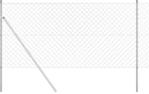 vidaXL Maschendrahtzaun mit 7 Pfosten 1,2x10m Stahl verzinkt