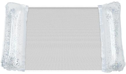 LUMOOM Matelas gonflable de piscine avec filet et paillettes - Hamac flottant - Jouet d'eau pour adultes et enfants