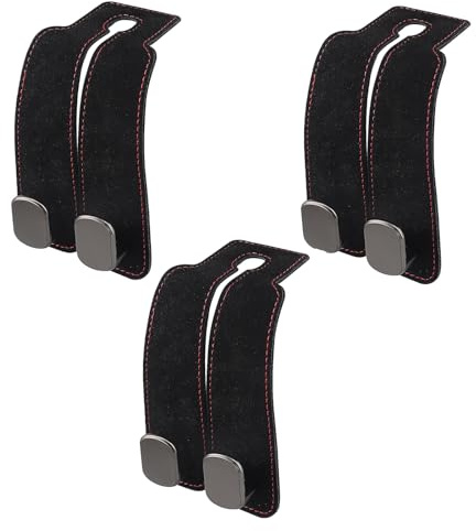 2 Stücke Taschenhalter Auto, Doppelhaken Für Autositze, Auto Haken Kopfstütze, Auto Lagerung Haken, Taschenhaken, für Taschen, Schlüssel, Regenschirme(Schwarz)